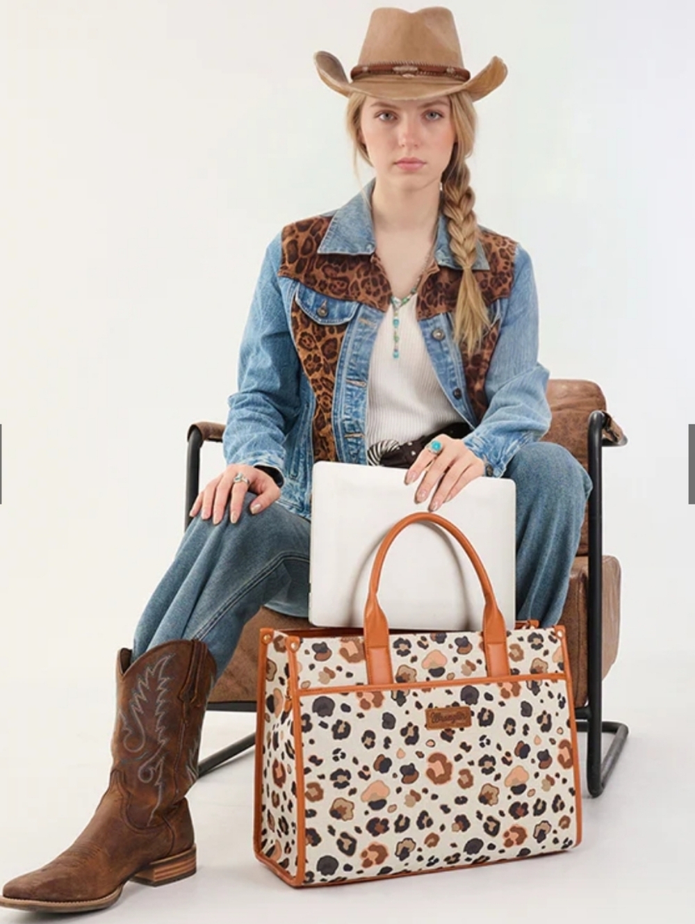 Wrangler Leapord Print Tote Handbag